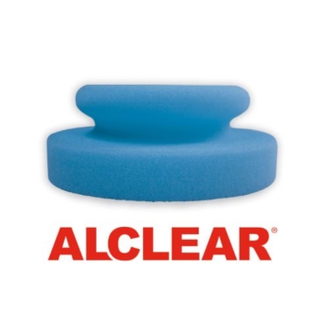 ALCLEAR 5713050M 2-er Set Profi Handpolierschwamm 130 x 50 mm mit umlaufender Griffleiste für Wachse, Polituren, Lackreiniger, blau - 2