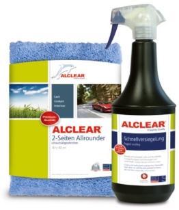ALCLEAR 71100SV Schnellversiegelung 1 Liter inklusive ALCLEAR Poliertuch 2-Seiten Allrounder 40 x 40 cm für Auto, Motorrad, Fahrrad - 1
