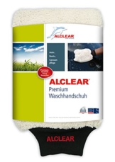 ALCLEAR 950013WH Premium Waschhandschuh, weiß mit schwarzem Bündchen, extra flauschig - 1