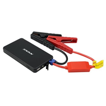 SNAN 6000mAh Auto Starthilfe 400A Spitzenstrom Tragbare Externer Akku mit 5V/2A USB Anschluss, LED Taschenlampe Schwarz - 2