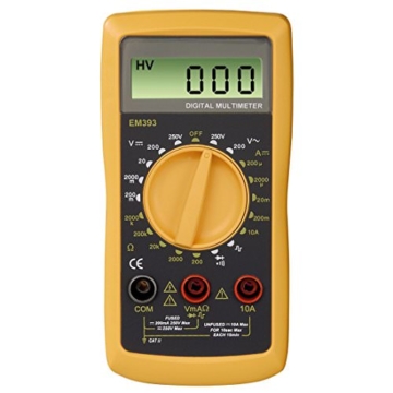 Hama Digital Multimeter EM393B (Messung von Spannung, Strom, Widerstand) schwarz/gelb - 