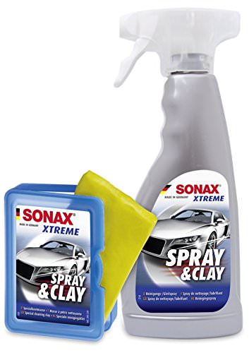 SONAX 203241 XTREME Spray&Clay LackReinigungsSet (500ml Reinigungs- & Gleitspray + 50g Reinigungsknetmasse) -