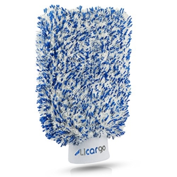 Licargo Premium Autowaschhandschuh aus saugfähigster Mikrofaser - Makelloser Auto- und Felgenhandschuh zur Autoreinigung und Autoaufbereitung - Tausende begeisterte Kunden (Blau) - 1
