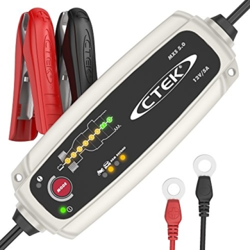 CTEK MXS 5.0 Vollautomatisches Ladegerät (Optimale Ladung, Unterhaltungsladung und Instandsetzung von Auto- und Motorradbatterien) 12V, 5 Amp. – EU Stecker - 1