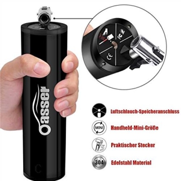 Oasser Elektrischer Kompressor Tragbare Auto-Luftpumpe Portable Reifenpumpe mit LCD Display mit wiederaufladbarer Li-ionen Batterie I50PSI 12V Schwarz Verpackung MEHRWEG - 4