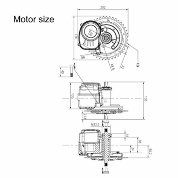 HANERIDE Tongsheng TSDZ2 250W 36V Zentralmotor Umbaukit eBike Brushless Motor - 3