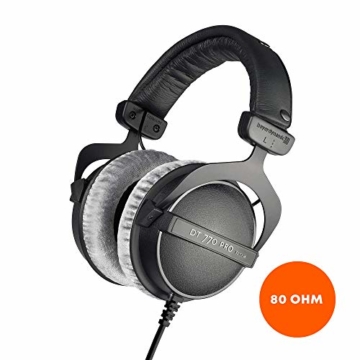 beyerdynamic DT 770 PRO 80 Ohm Over-Ear-Studiokopfhörer in schwarz. Geschlossene Bauweise, kabelgebunden für professionelles Recording und Monitoring - 1