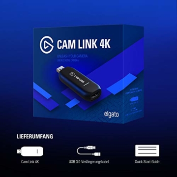Corsair Elgato Cam Link 4K, Live-Streamen und Aufnehmen mit DSLR, Action Cam oder Camcorder in 1080p60 oder 4K bei 30 fps, HDMI Capture-Gerät, USB 3.0 - 8