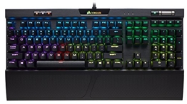 Corsair K70 RGB MK.2 Mechanische Gaming Tastatur (Cherry MX Silent: Leichtgängig und Flüsterleise, Dynamischer RGB LED Hintergrundbeleuchtung, QWERTZ DE Layout) schwarz - 1