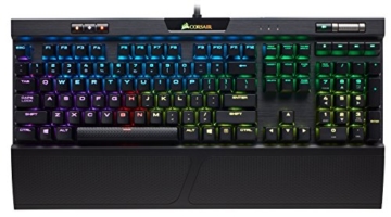 Corsair K70 RGB MK.2 Mechanische Gaming Tastatur (Cherry MX Silent: Leichtgängig und Flüsterleise, Dynamischer RGB LED Hintergrundbeleuchtung, QWERTZ DE Layout) schwarz - 1