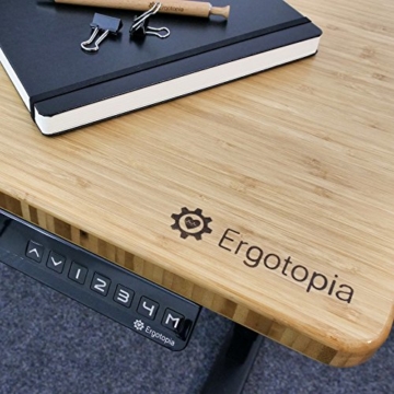 Ergotopia® Elektrisch höhenverstellbarer Schreibtisch | 5 Jahre Garantie | Ergonomischer Steh-Sitz Tisch mit Memory Funktion | Beugt Rückenschmerzen vor & Macht produktiver (180x80, Echtholz Bambus) - 5