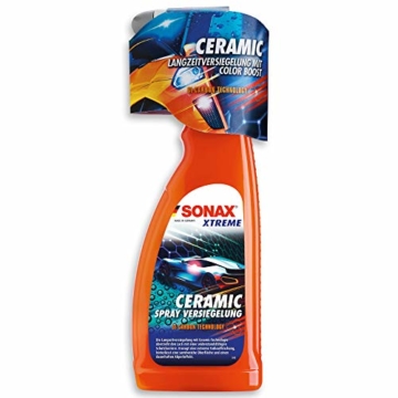 SONAX XTREME Ceramic SprayVersiegelung (750ml) überzieht den Lack mit einer Schutzbarriere. Schützt vor Schmutz & Insekten. DIE Auto Keramikversiegelung schlecht hin |Art-Nr 02574000 - 1