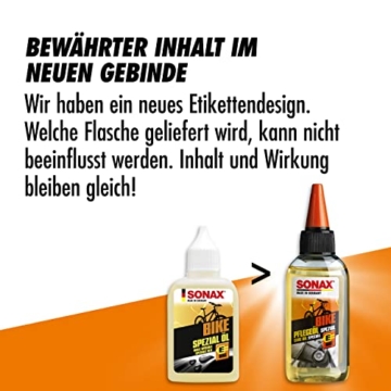 SONAX BIKE PflegeÖl spezial (50 ml) korrosionsschützend, schmieren von Schaltungsgelenken, Bremshebeln, Federgabeln, Umwerfern & Bowdenzügen, E-Bike geeignet | Art-Nr. 08575410 - 8