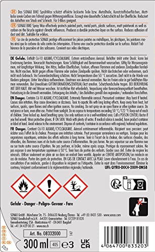 SONAX BIKE SprühWax (300 ml) lang anhaltende Versiegelung / Schutzschicht für Fahrräder & E-Bikes, schützt vor Witterungseinflüsse, Staub- & schmutzabweisend | Art-Nr. 08332000 - 2