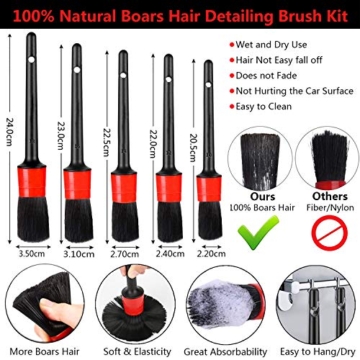 13er Auto Reinigung Bürsten Pinsel Set, mit Detailing Bürsten Reifenbürste Car Duster Brush Mikrofaser Felgenbürste Waschhandschuh Reinigungstücher für Waschen Motor Alufelge Auto Innenraum Außenraum - 2