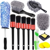 13er Auto Reinigung Bürsten Pinsel Set, mit Detailing Bürsten Reifenbürste Car Duster Brush Mikrofaser Felgenbürste Waschhandschuh Reinigungstücher für Waschen Motor Alufelge Auto Innenraum Außenraum - 1