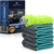 addhome Auto-Mikrofasertücher 1200 GSM für Auto und Haushalt, Reinigungsset aus 3X Mikrofasertuch 40 x 40 cm und Mikrofaser-Handschuh – kratzfrei, fadenfrei, extra saugstark und lackschonend - 1