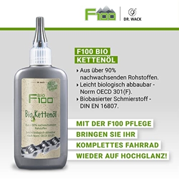 Dr. Wack 2875 - F100 Bio Kettenöl 100 ml I Premium Fahrrad Kettenöl für weniger Reibung & Verschleiß I Bio-Kettenöl für alle Fahrräder & E-Bikes I Hochwertige Fahrradpflege – Made in Germany - 4