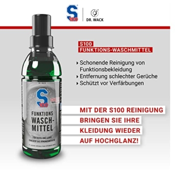 DR. WACK - S100 Funktions-Waschmittel 300 ml I Flüssig-Waschmittel für Motorradbekleidung aIler Art I Hochwertige Motorradpflege – Made in Germany - 4