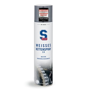 Dr. Wack - S100 Weißes Kettenspray 2.0 400 ml I Premium Kettenöl für noch weniger Reibung & Verschleiß I Kettenspray für alle Motorräder I Hochwertige Motorradpflege – Made in Germany - 1