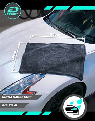 EasyDry® XXL Auto Trockentuch Fusselfrei Saugstark Streifenfrei Mikrofasertuch Microfaser 1600 GSM Tücher 50x80cm + Aufbewahrungstasche - 2
