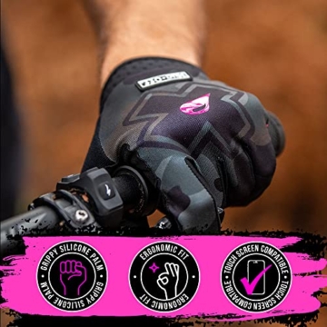 Muc-Off Camo Mountainbike Handschuhe, Groß Handgemachte Premium Überzieh Handschuhe zum Mountainbiken Atmungsaktives L - 3