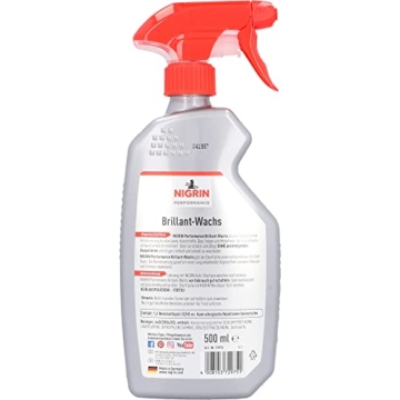 NIGRIN Performance Brillant-Wachs TURBO Auto Wachs, 500 ml Sprüh-Flasche, intensiviert Farben, bringt brillanten Hochglanz - 6