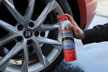 NIGRIN Reifendicht, 500 ml, sofortige Pannenhilfe, Reifendichtmittel repariert Löcher im Reifen im Handumdrehen ohne Montage - 2