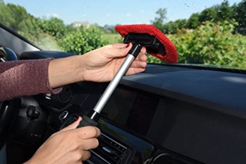 NIGRIN Scheiben-Innenreiniger, mit Teleskop-Griff, inklusive waschbaren und wiederverwendbaren Mikrofaserpads - 4