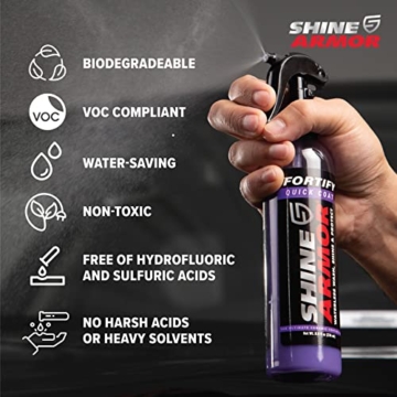 SHINE ARMOR Fortify Quick Coat Pkw-Wachsspray Politur Auto - 3 in 1 Wasserabweisender Auto Reiniger, Auto Politur und Glanz - Polymer-Lackschutz Keramikversiegelung Auto (8oz) - 2
