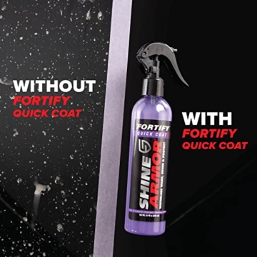 SHINE ARMOR Fortify Quick Coat Pkw-Wachsspray Politur Auto - 3 in 1 Wasserabweisender Auto Reiniger, Auto Politur und Glanz - Polymer-Lackschutz Keramikversiegelung Auto (8oz) - 5