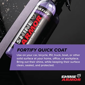 SHINE ARMOR Fortify Quick Coat Pkw-Wachsspray Politur Auto - 3 in 1 Wasserabweisender Auto Reiniger, Auto Politur und Glanz - Polymer-Lackschutz Keramikversiegelung Auto (8oz) - 7