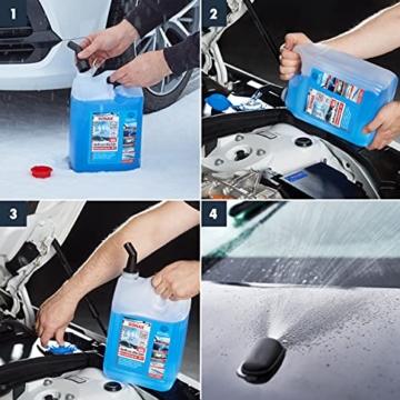 SONAX AntiFrost+KlarSicht Citrus Gebrauchsfertig bis -18°C (5 Liter) schneller, schlierenfreier und effektiver Scheibenreiniger für den Winter, Blau | Art-Nr. 01345000 - 4