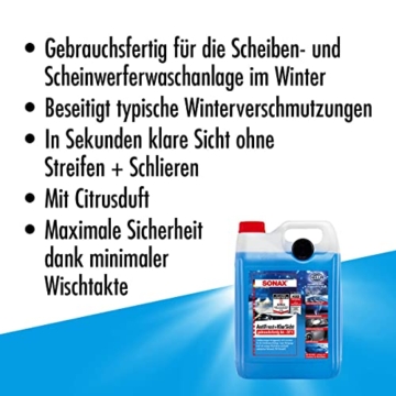 SONAX AntiFrost+KlarSicht Gebrauchsfertig bis -20° C (5 Liter) schneller, schlierenfreier und effektiver Scheibenreiniger für den Winter | Art-Nr. 03325000 - 3
