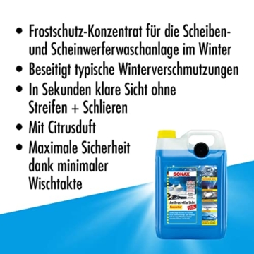 SONAX AntiFrost+KlarSicht Konzentrat (5 Liter) ergibt bis zu 15 Liter Winter-Scheibenwischwasser, sofort mischbereit, schlierenfrei, Antikalk-Effekt, Art-Nr. 03325050 - 3