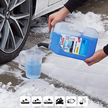 SONAX AntiFrost+KlarSicht Konzentrat (5 Liter) ergibt bis zu 15 Liter Winter-Scheibenwischwasser, sofort mischbereit, schlierenfrei, Antikalk-Effekt, Art-Nr. 03325050 - 6