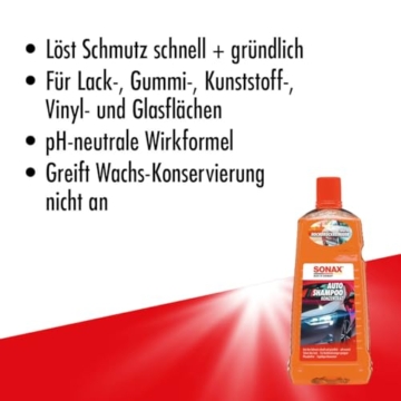 SONAX AutoShampoo Konzentrat (2 Liter) durchdringt und löst Schmutz gründlich, ohne Angreifen der Wachs-Schutzschicht | Art-Nr. 03145410 - 3