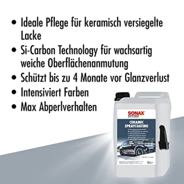 SONAX Ceramic SprayCoating (5 Liter) Sprühkonservierer mit SI-Carbon-Technologie, intensiviert Farben und schützt den Lack bis zu 4 Monate | Art-Nr. 02575000, neutral - 3