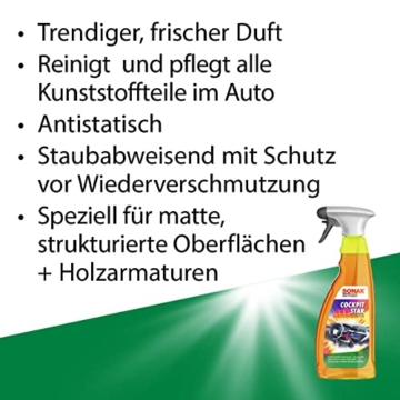 SONAX CockpitStar (750 ml) Cockpitreiniger reinigt und pflegt alle Kunststoffteile im Auto, antistatisch und staubabweisend / Art-Nr. 02494000 - 3