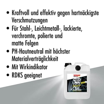SONAX FelgenBeast (5 Liter) Felgenreiniger für alle polierten, verchromten und matten Stahl- & Leichtmetallfelgen, Art-Nr. 04335000 - 3