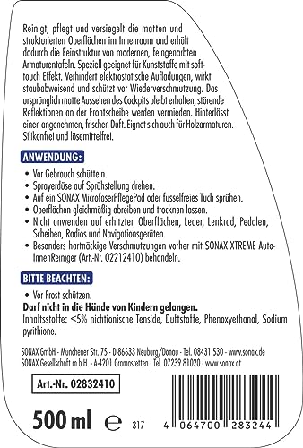 SONAX Innenraum+Scheibe-Set mit Tasche (11-teilig) zur Reinigung aller Flächen im Autoinnenraum mit langanhaltendem Schutz | Art-Nr. 07688000 - 3