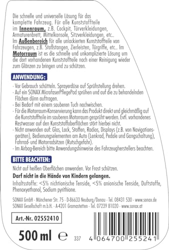 SONAX Innenraum+Scheibe-Set mit Tasche (11-teilig) zur Reinigung aller Flächen im Autoinnenraum mit langanhaltendem Schutz | Art-Nr. 07688000 - 5