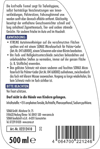 SONAX Innenraum+Scheibe-Set mit Tasche (11-teilig) zur Reinigung aller Flächen im Autoinnenraum mit langanhaltendem Schutz | Art-Nr. 07688000 - 7