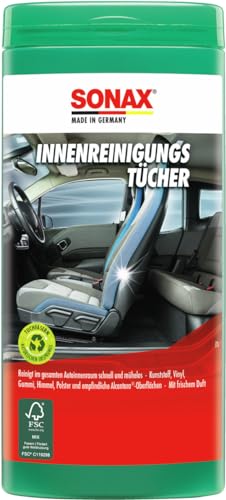 SONAX InnenReinigungsTücher Box (25 Stück) zur schnellen, einfachen und gründlichen Reinigung aller Flächen im Fahrzeuginnenraum | Art-Nr. 04122000 - 1