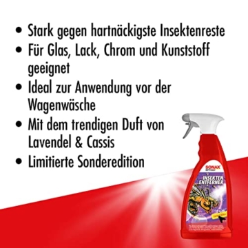 SONAX InsektenEntferner Sonderedition 2023 (1 Liter) zur Entfernung von Insektenresten auf Glas-, Lack-, Chrom- und Kunststoffoberflächen | Art-Nr. 05334410 - 3