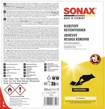 SONAX KlebstoffRestEntferner (400 ml) zur schnellen und rückstandslosen Entfernung von Klebstoffresten & Papier-Haftetiketten | Art-Nr. 04774000 - 2