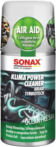 SONAX KlimaPowerCleaner AirAid symbiotisch Ocean-Fresh (100 ml) Klimareiniger sorgt schnell und einfach für langanhaltende Lufthygiene und befreit dauerhaft von lästigen Gerüchen | Art-Nr. 03236000 - 1