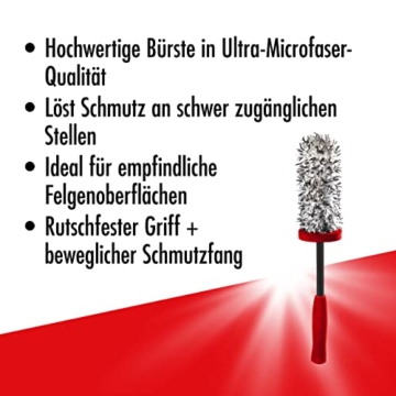 SONAX Microfaser FelgenBürste (1 Stück) zur kratzfreien, schonenden und unterstützenden Felgenreinigung von Stahlfelgen, Alufelgen und Chromfelgen, Art-Nr. 04179410 - 3