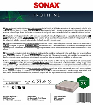 SONAX MicrofaserTuch Glas (3 Stück) saugfähig und fusselfrei für streifenfreie Sauberkeit von Scheiben und Glasoberflächen / Art-Nr. 04515410 - 2
