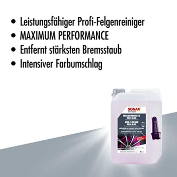 SONAX PROFILINE FelgenReiniger Red Max (5 Liter) entfernt stärksten Bremsstaub mit Farbumschlag | Art-Nr. 02315050 - 3